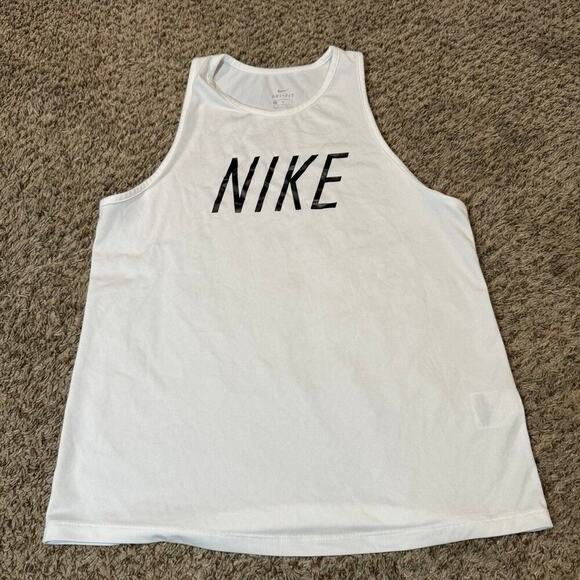 Nike Women White Black Tank Top Dri Fit Size Medium - Picture 1 of 3